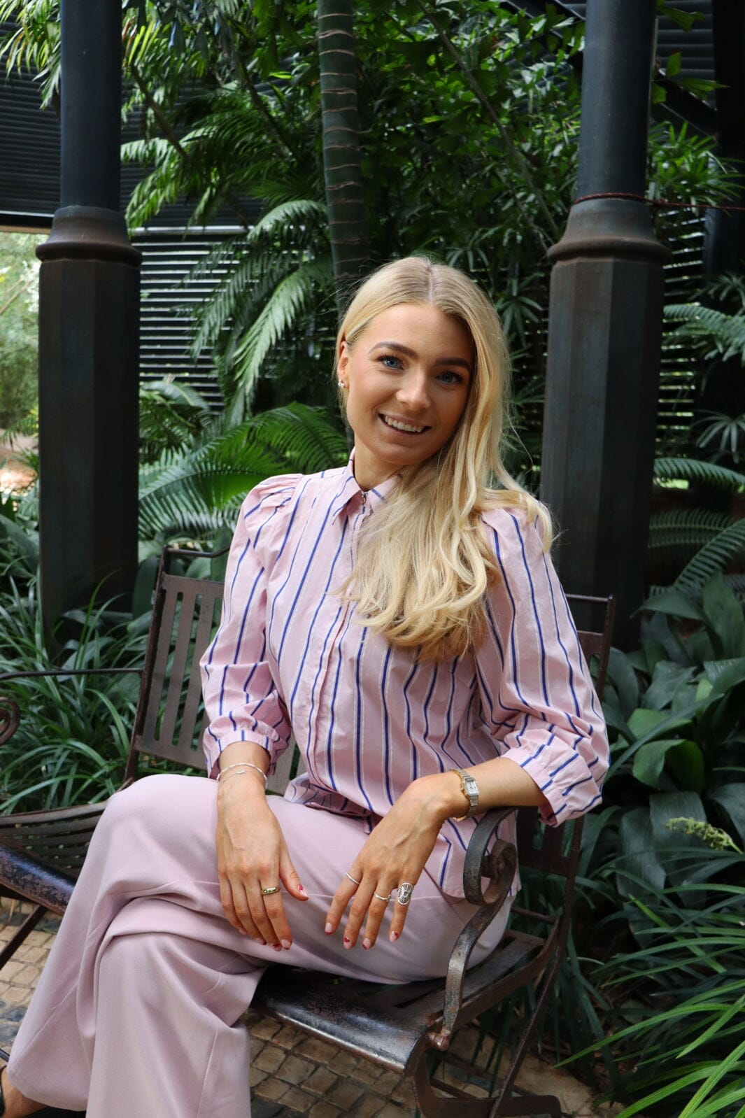 Liberte - Flora-Blouse 21249 - Rose Blue Stripe