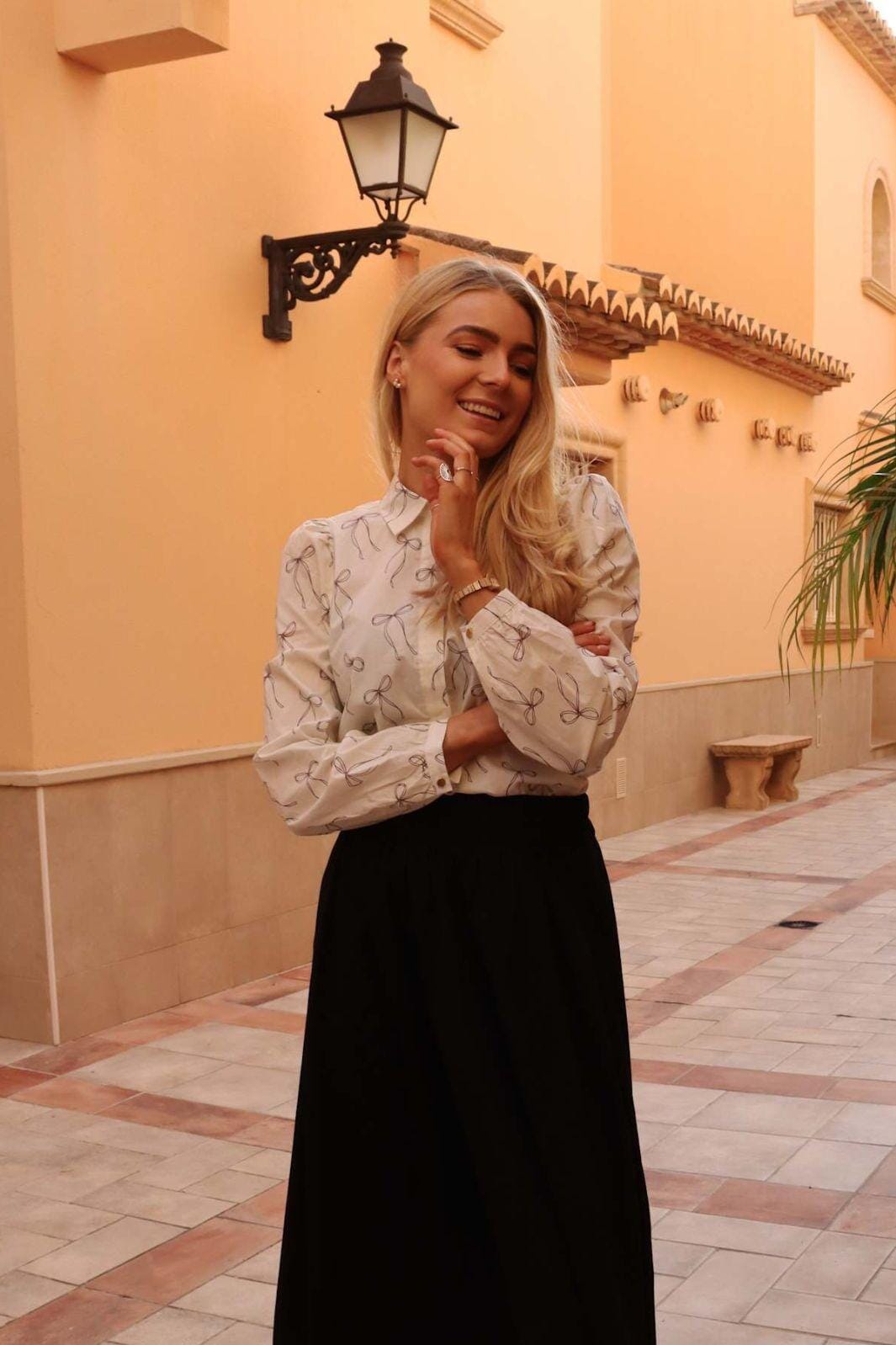 Liberte - Flora Ls Blouse 21598 - Creme Bow Bluser 