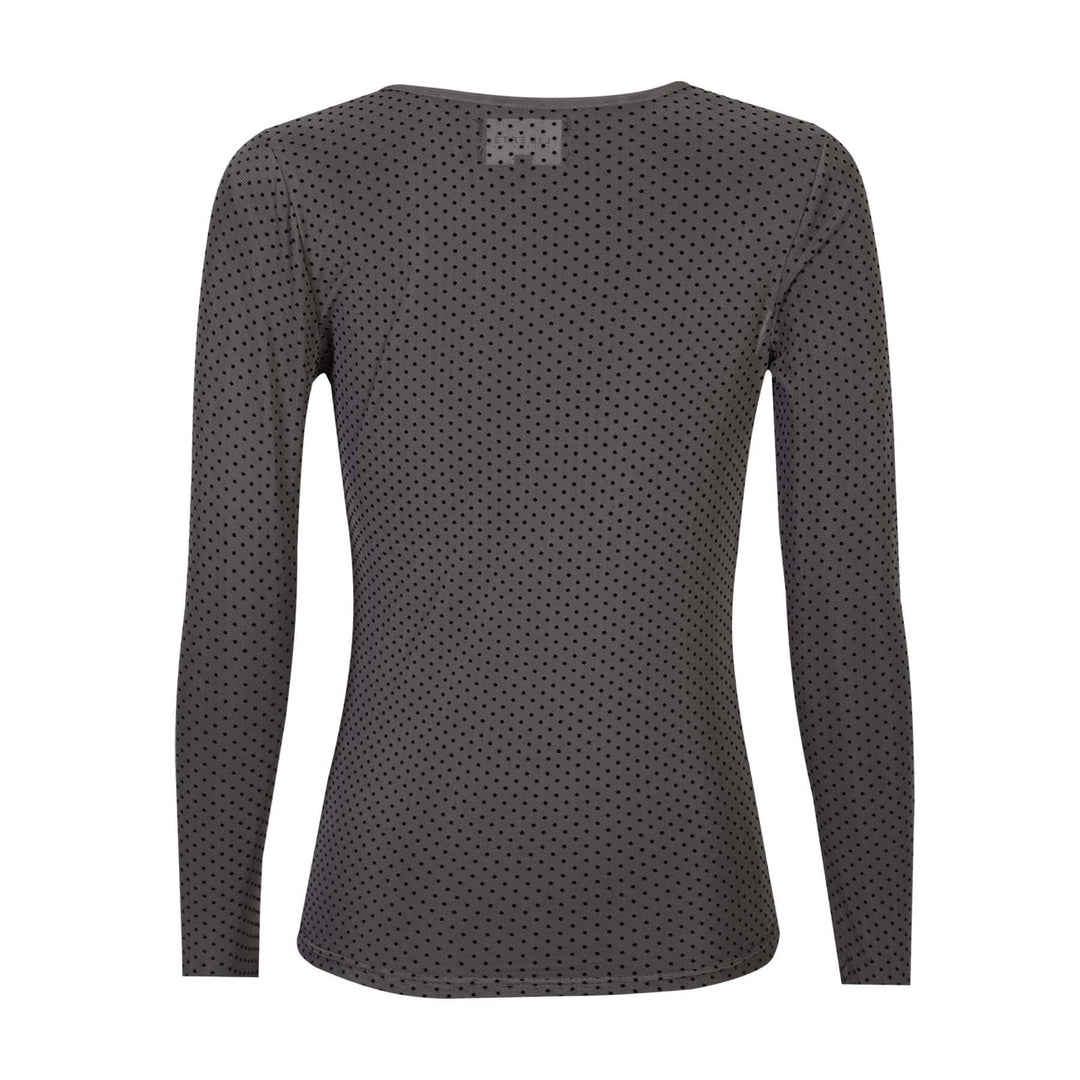 Liberte - Mesh Ls Tshirt, Dot 22069 - Dark Grey Medium Dot T-shirts 