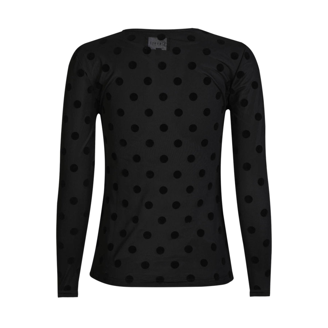 Liberte - Mesh Ls Tshirt, Flock 22081 - Black Big Dot T-shirts 