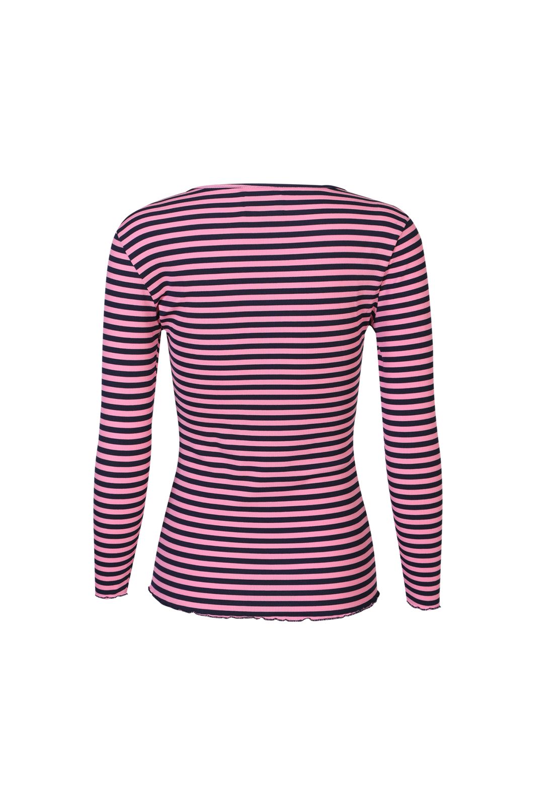 Liberte - Natalia Ls Round Neck Blouse 9914 - Navy Pink Stripe