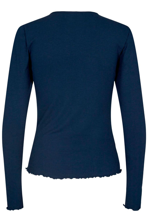 Liberté - Natalia LS Round Neck Blouse - Navy Bluser 