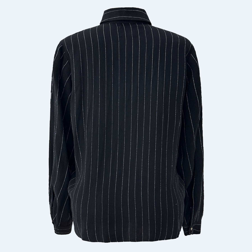 Liberte - Neo Ls Shirt 22255 - Black Pinstripe Skjorter 