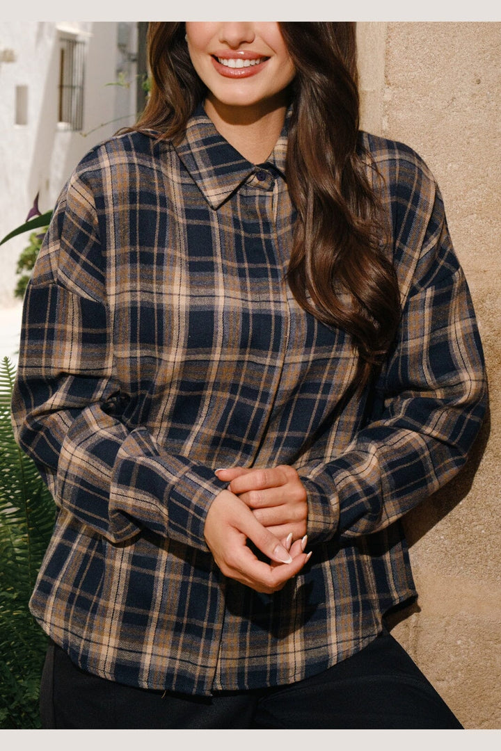Liberte - Siri Ls Shirt 22471 - Navy Creme Check