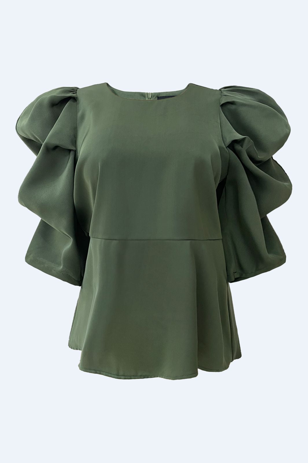 Liberte - Winnie Peplum Blouse 22481 - Dusty Army