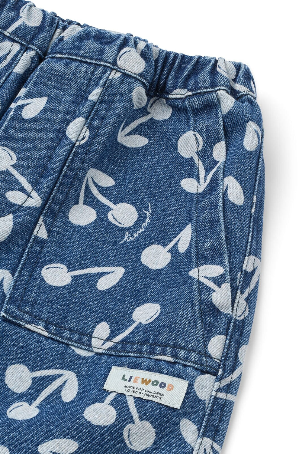 Liewood - Cesar Printed Denim Pants LW19921 - Cherry blossom / Medium blue denim