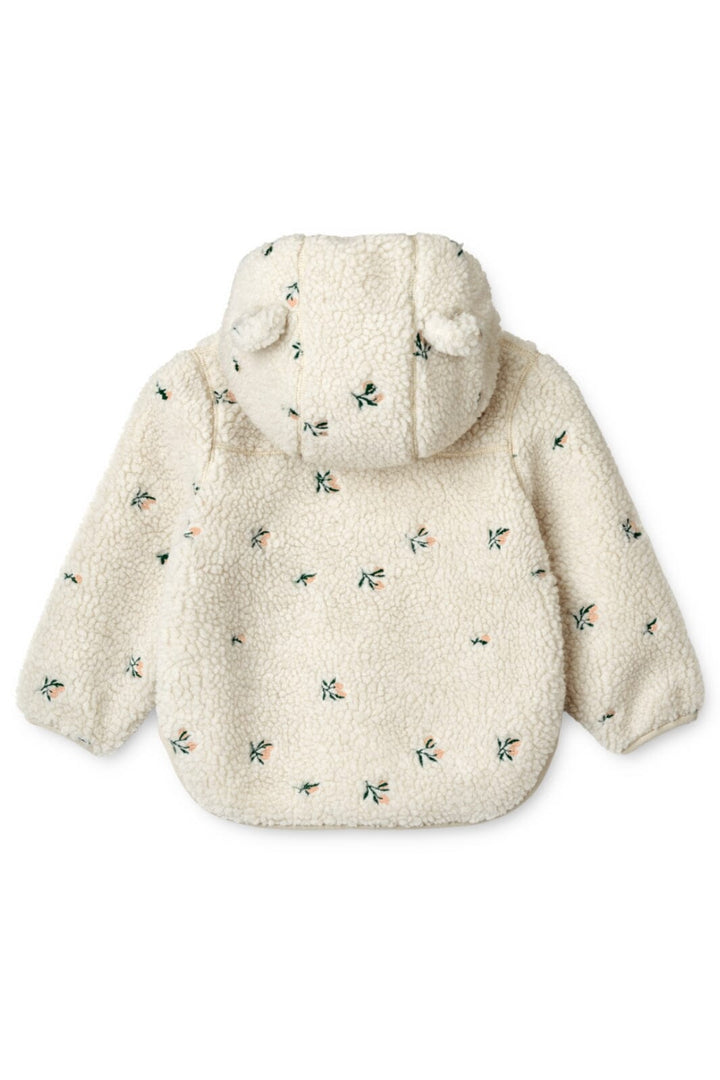 Liewood - Mara Pile Embroidery Jacket With Ears - Peach / Sandy Embroidery Fleece jakker 