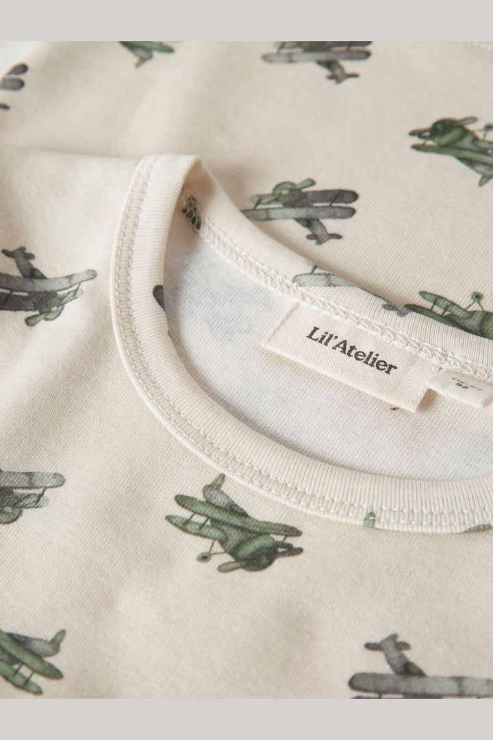 Lil' Atelier Mini - Nmmlayo Geu Ls Slim Top Lil - 4967053 Coconut Milk Airplane