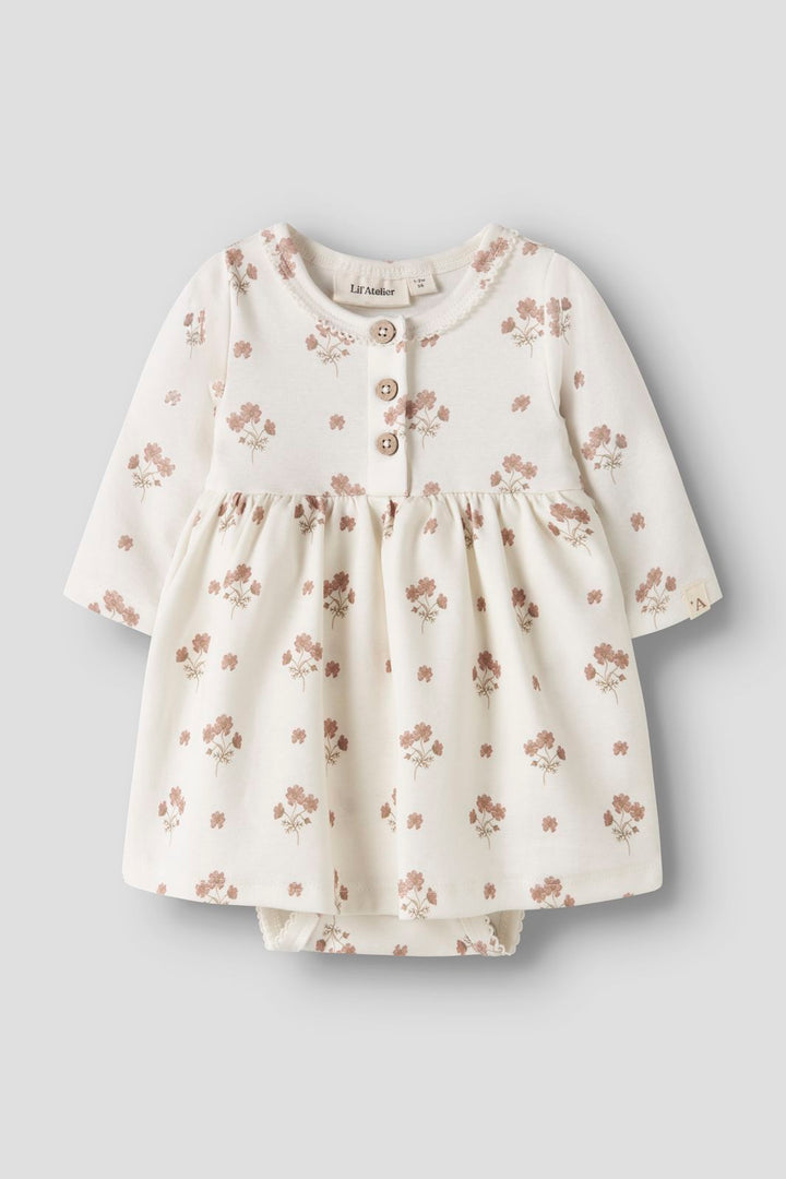 Lil' Atelier - Nbflayo Sif Ls Body Dress Lil - 5033047 Coconut Milk Flower Pink