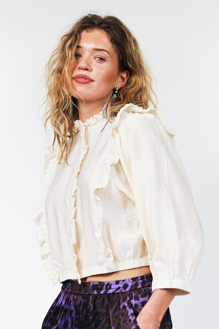 Lollys Laundry - Gracell Shirt 3/4 26574-1034 -  02 Creme