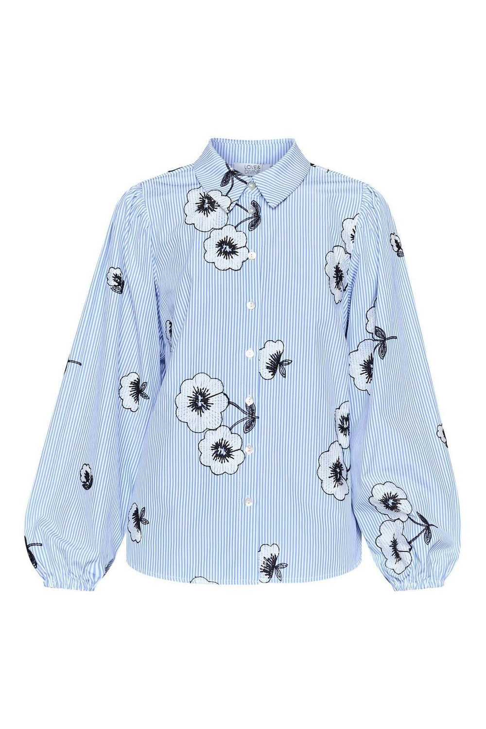 Love & Divine - Love1430-1 19515 - 812 - Blue Flower Skjorter 