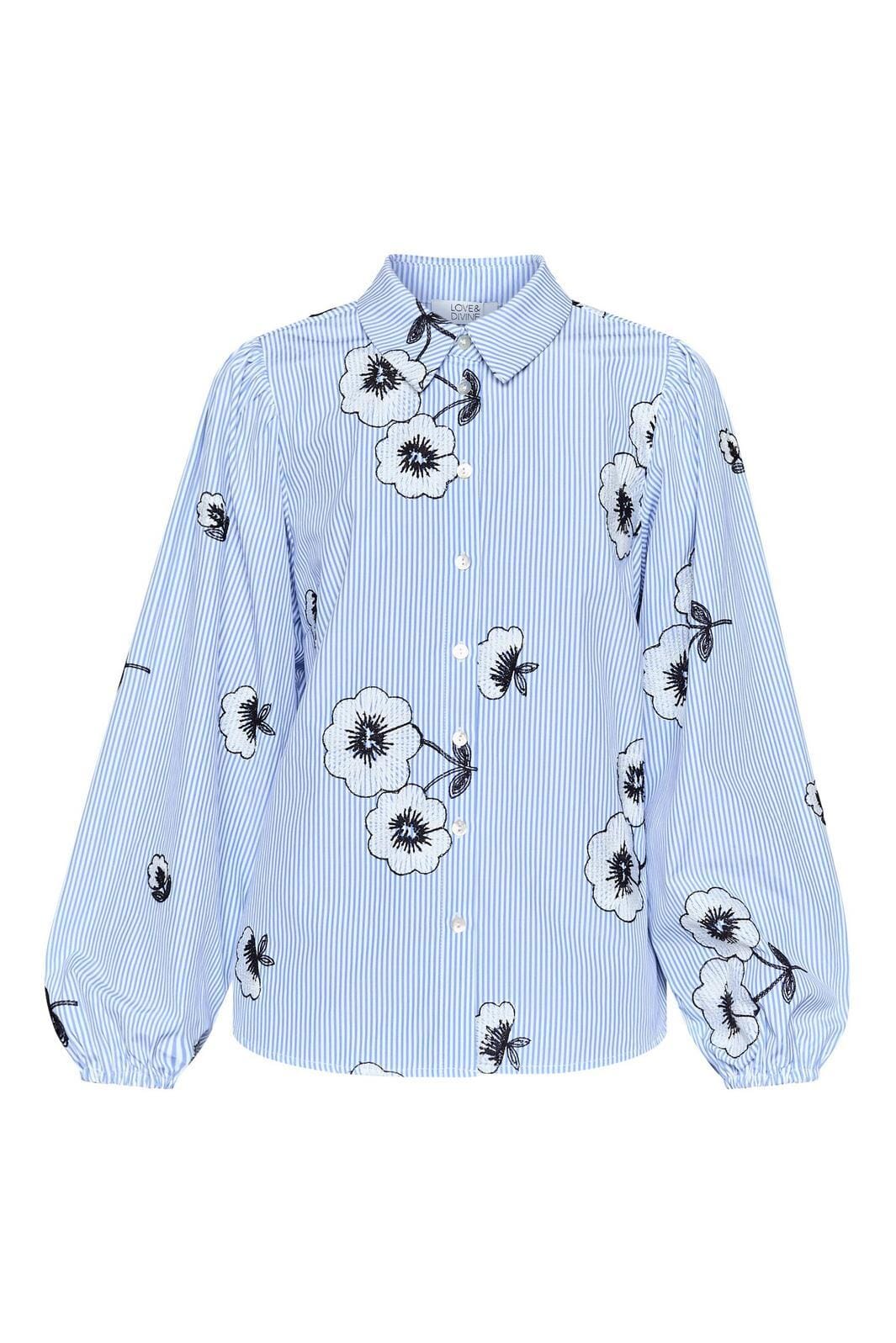 Love & Divine - Love1430-1 19515 - 812 - Blue Flower Skjorter 