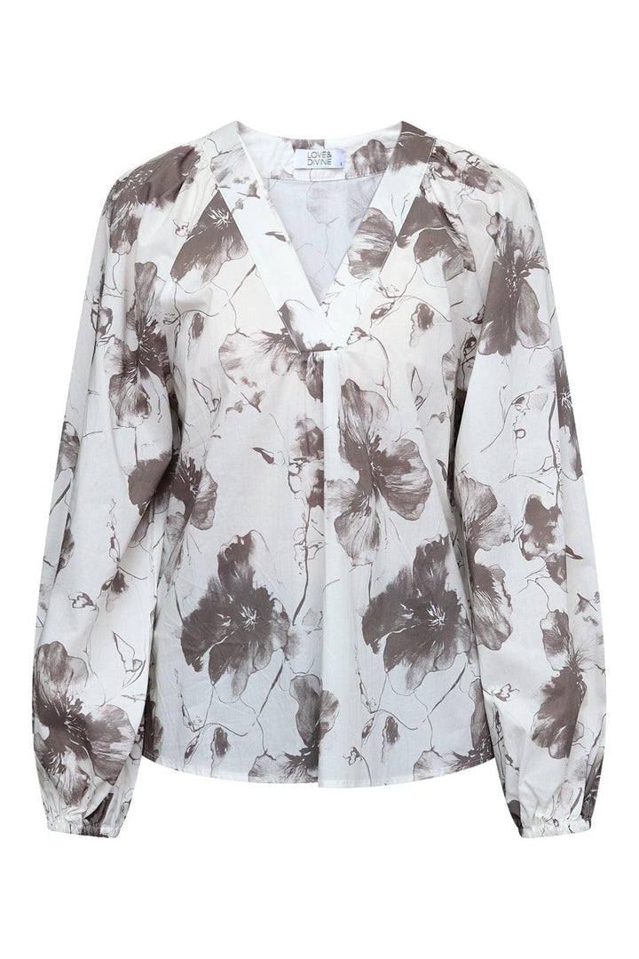 Love & Divine - Love1528 19803 - 814 - Brown Flower Bluser 