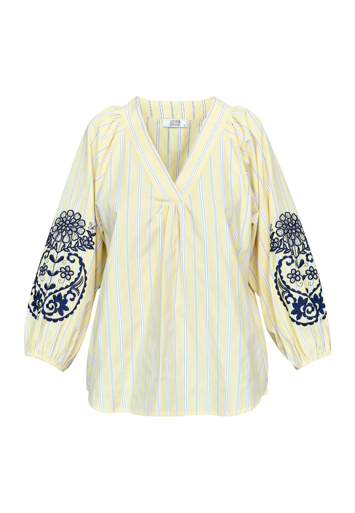 Love & Divine - Love1597 20042 - 601 - Straw Stripes Bluser 