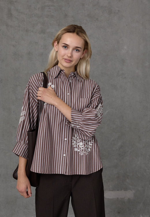 Love & Divine - Love1604-3 20279 - 834 - Brown Stripes Skjorter 