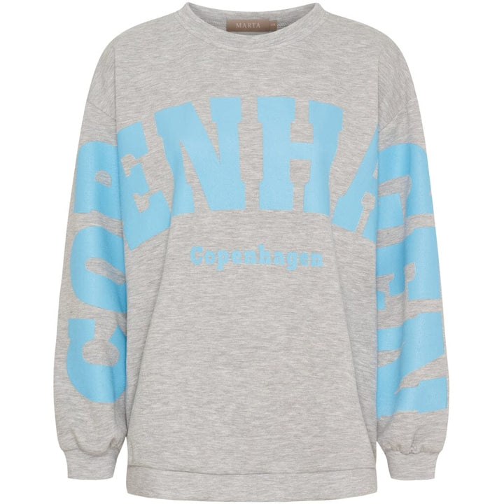 Marta Du Chateau - Mdchibiscus Sweatshirt 22659 - Grey/Skyblue Sweatshirts 