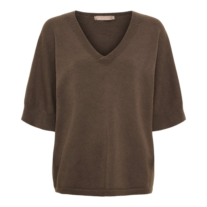 Marta Du Chateau - Mdcinaya Knit 9587 - Chocolate Strikbluser 