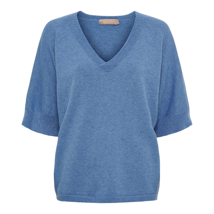 Marta Du Chateau - Mdcinaya Knit 9587 - Jeans Blue Melange Strikbluser 