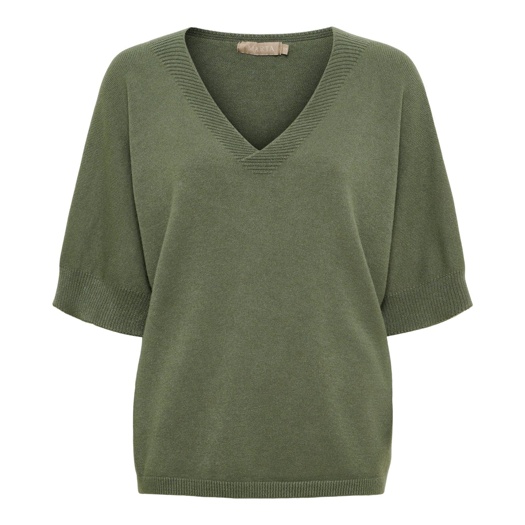 Marta Du Chateau - Mdcinaya Knit 9587 - Military Melange Strikbluser 