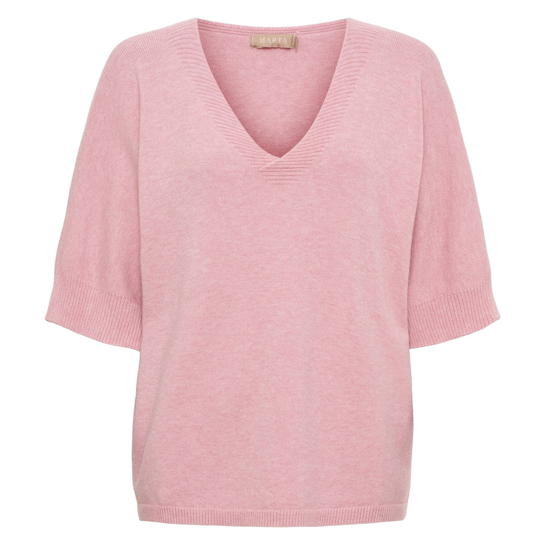 Marta Du Chateau - Mdcinaya Knit 9587 - Rosa Melange Strikbluser 