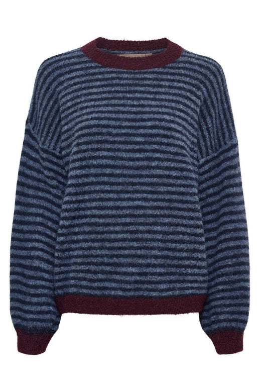 Marta Du Chateau - Mdcreverie Knit 9602 - Navy/Jeans Strikbluser 