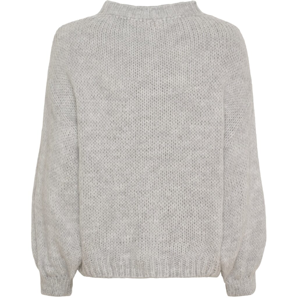 Marta Du Chateau - Mdctulip Knit 9580 - Light Grey Strikbluser 