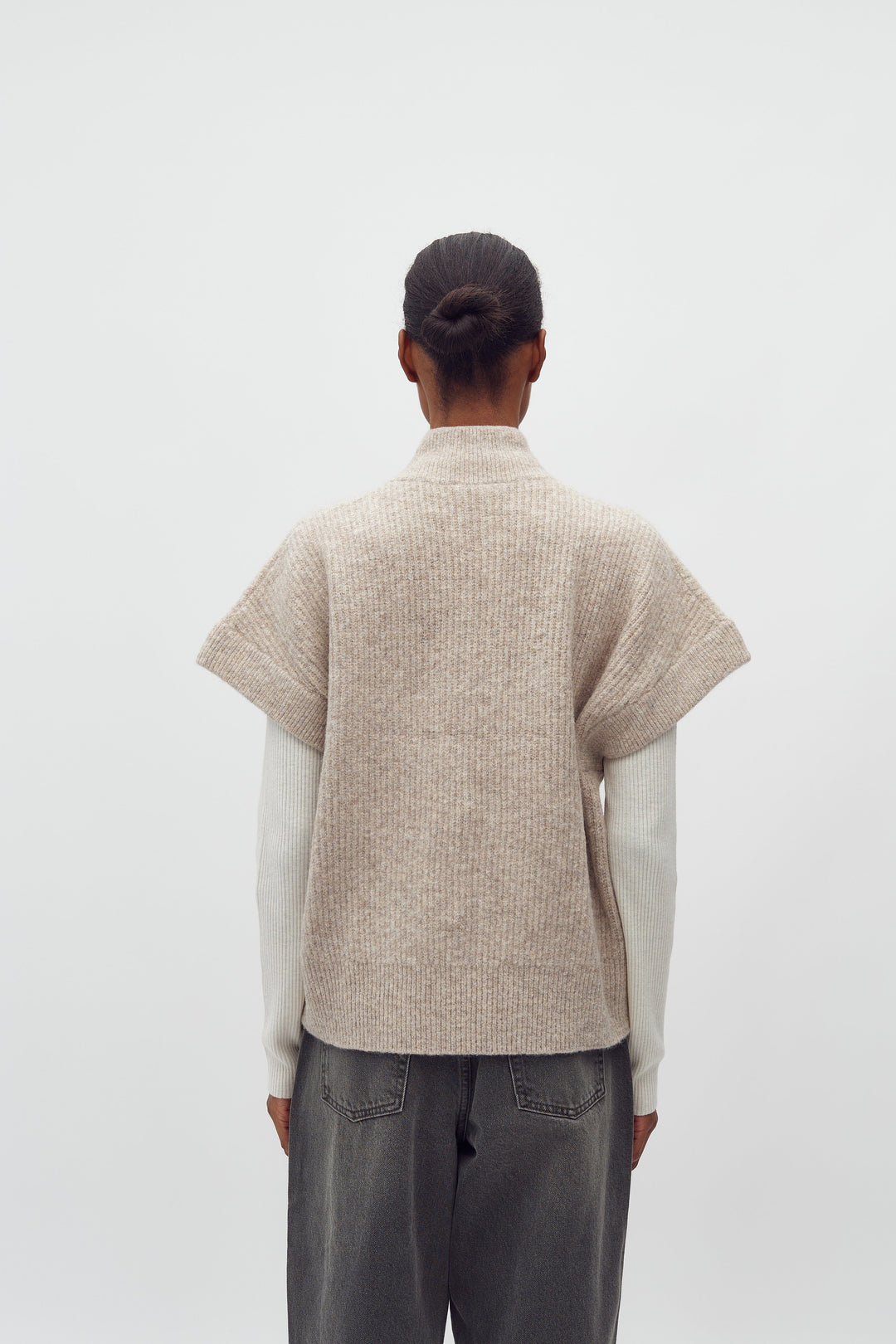 MbyM - Roselina Short-M 50529858 - Q52 - Light Taupe Melange Strikbluser 