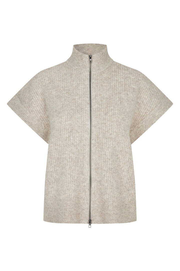 MbyM - Roselina Short-M 50529858 - Q52 - Light Taupe Melange Strikbluser 
