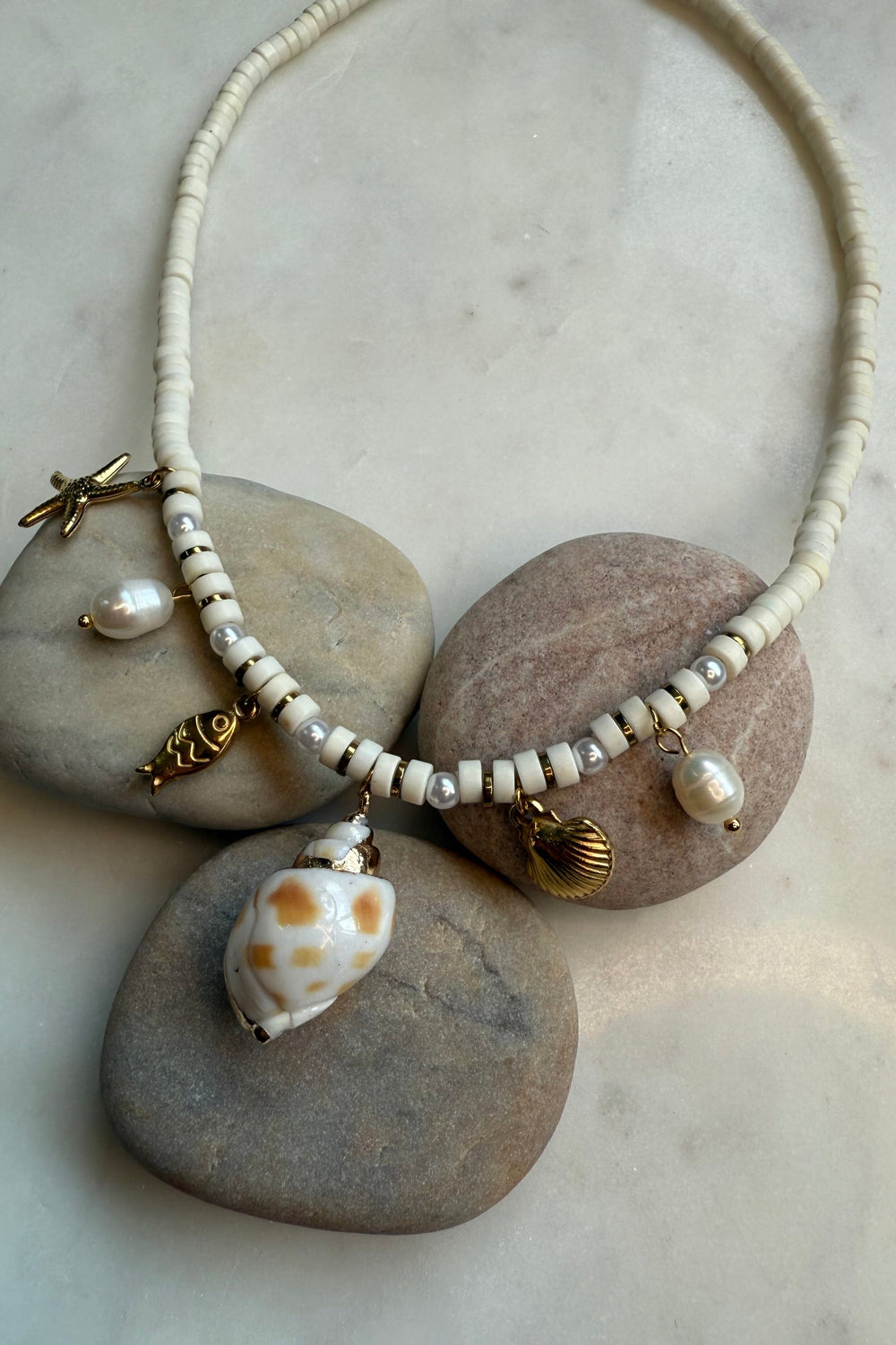 Mellow Moon - Beach Dream Necklace - White Håndklæder 
