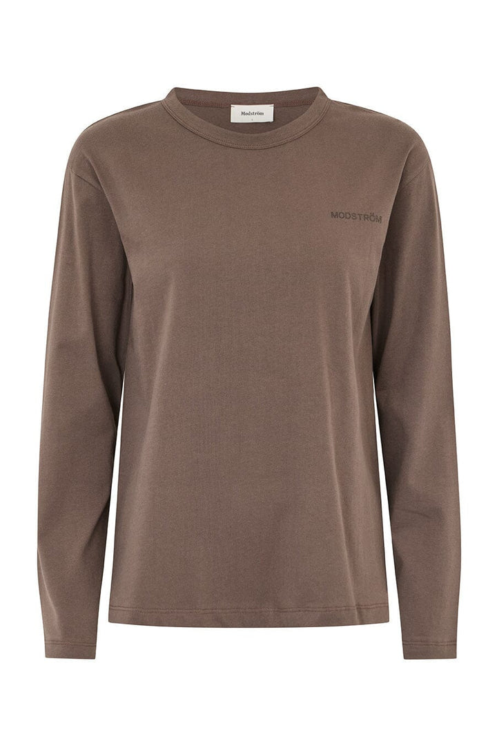 ModströM - Hellenmd Logo Ls T-Shirt 59828 - 5508 - Seal Brown T-shirts 