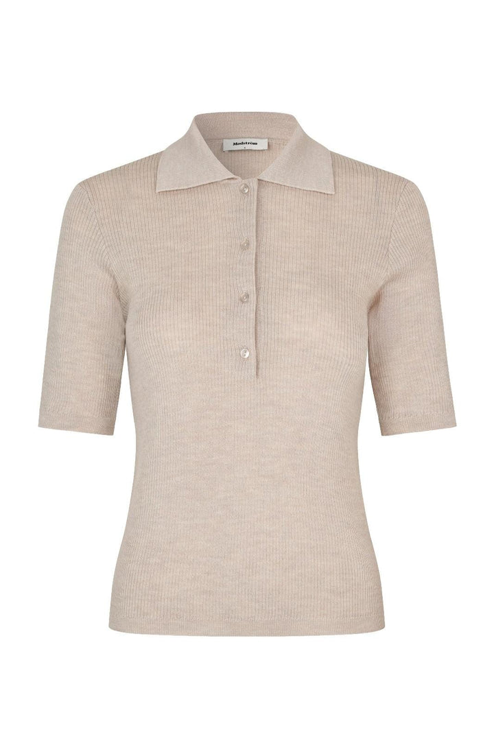 Modström - Hirokimd Ss Polo 59029 - 100 - Summer Sand Strikbluser 