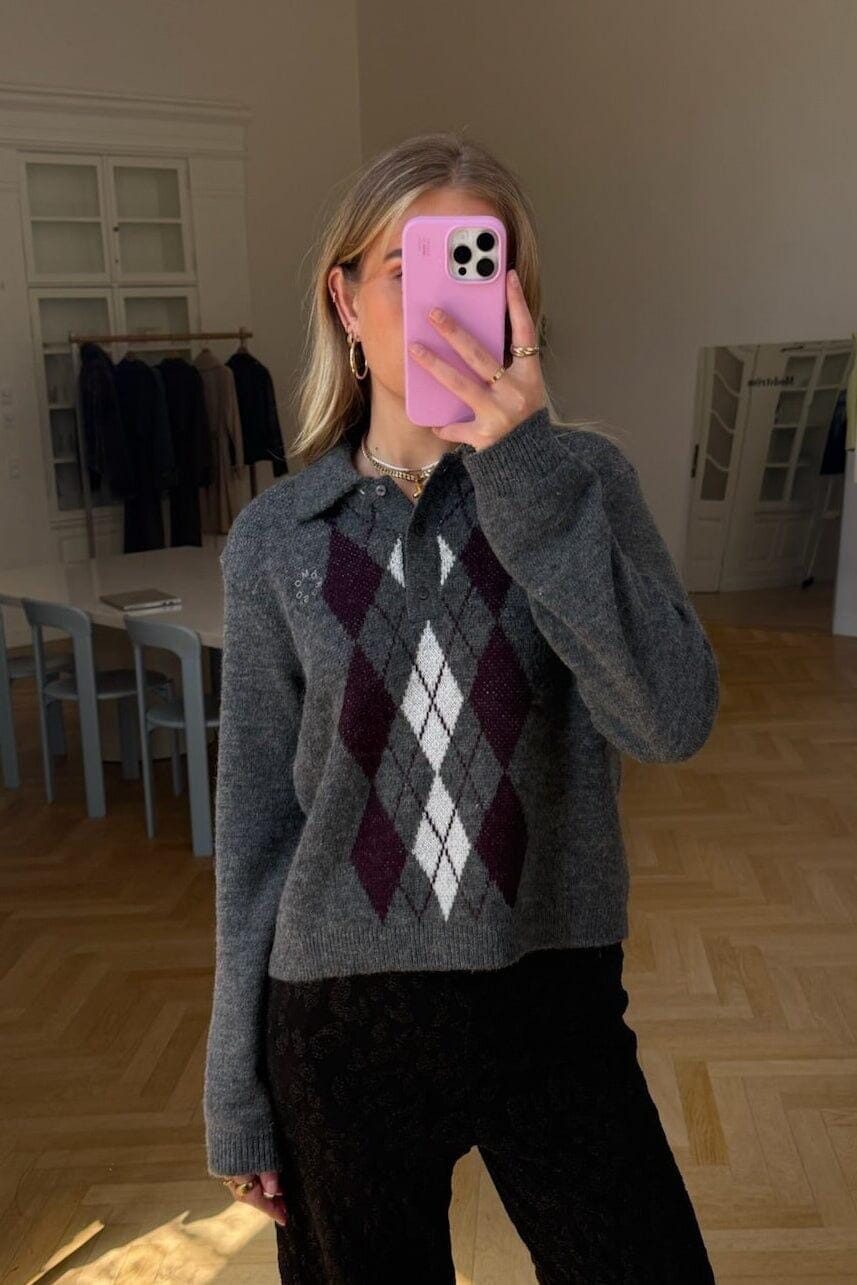 Modström - Roganmd Polo 58897 - 11830 - Diamond Check Strikbluser 