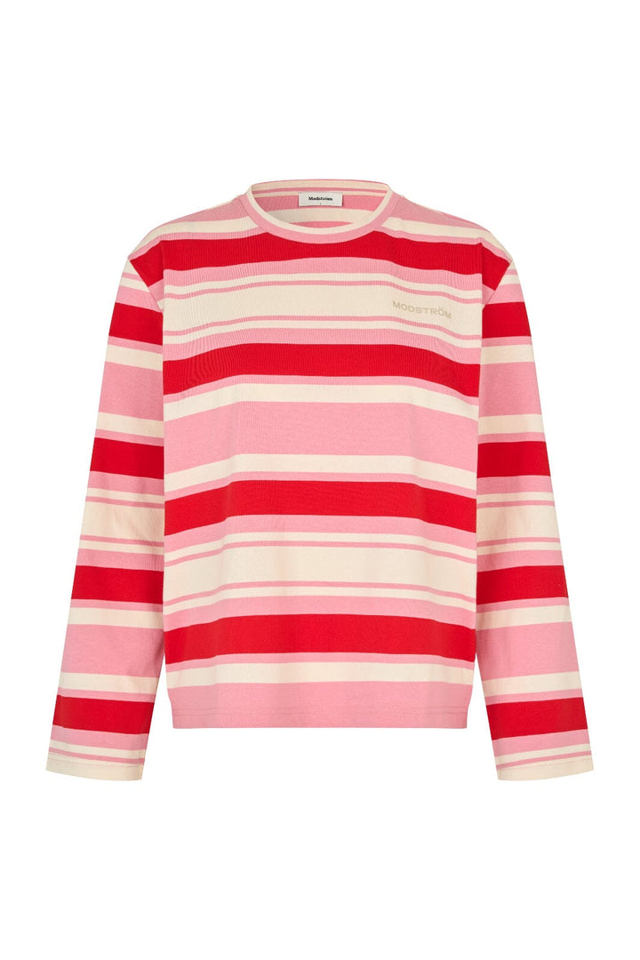 Modström - Urbanmd Stripe Ls T-Shirt 59040 - 11192 - Hibiscus Peach Stripe T-shirts 