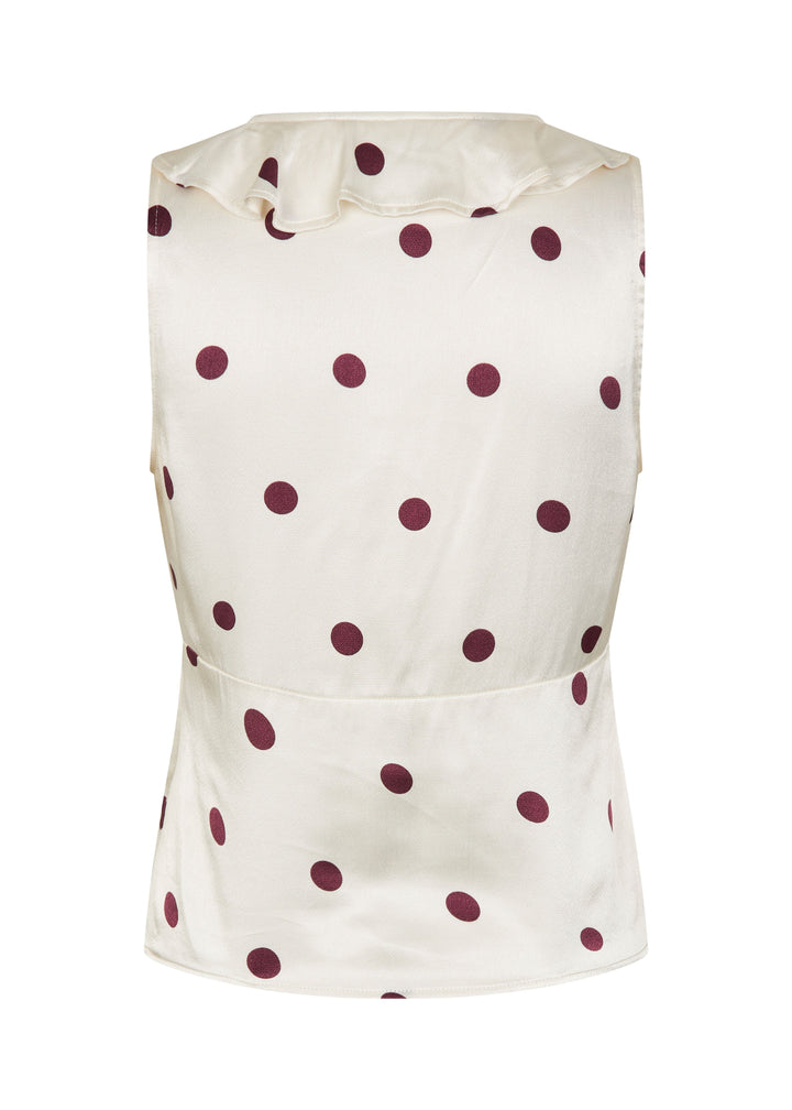 Modström - Vanjamd Print Top 58990 - 13634 - Wineberry Dot Toppe 