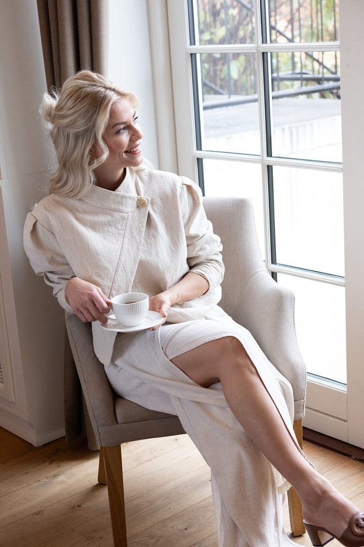 Molly&My x Melanie Due - Stephanie S Ramie Blazer 168513 - 815 - Natural Blazere 