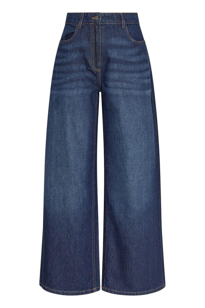 Moss Copenhagen - Mschadna Alena Pants 19715 - Dark Blue Wash Bukser 