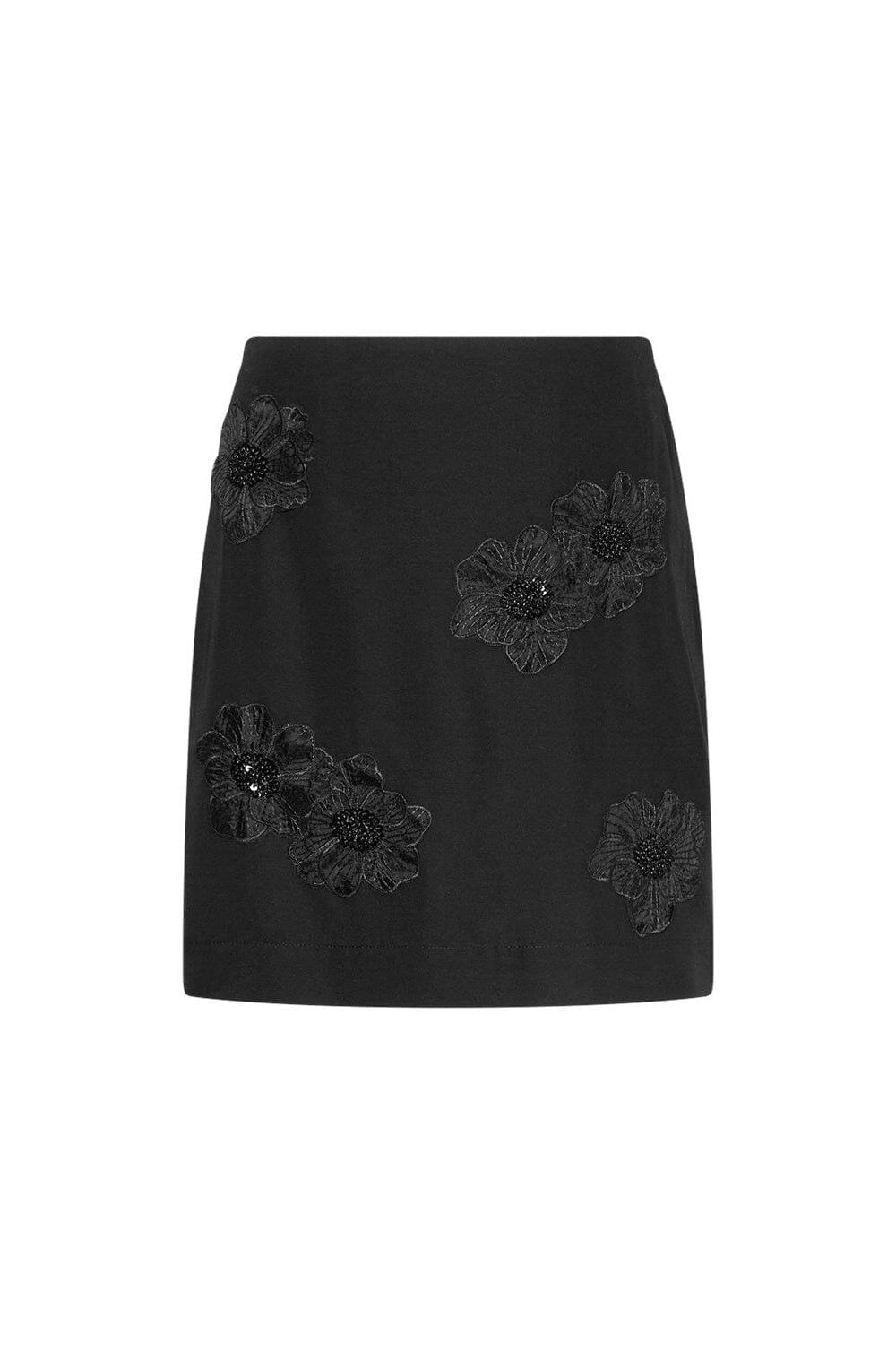 Moss Copenhagen - Mschjemila Skirt Emb 19472 - Black Nederdele 
