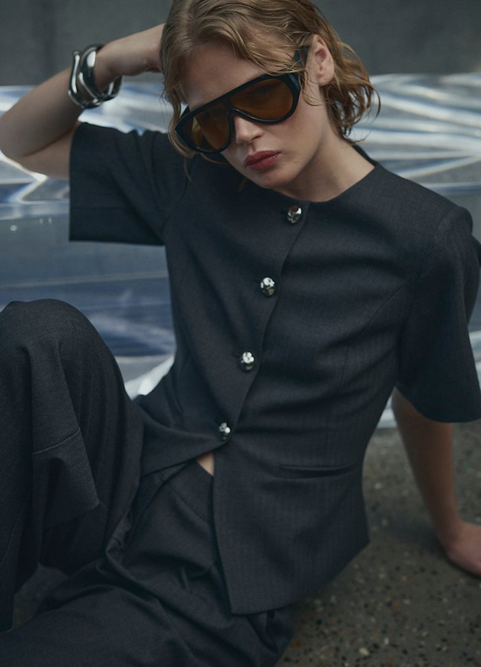 Noella - N-Kazia Pants 16150001 - 1487 - Grey Herringbone