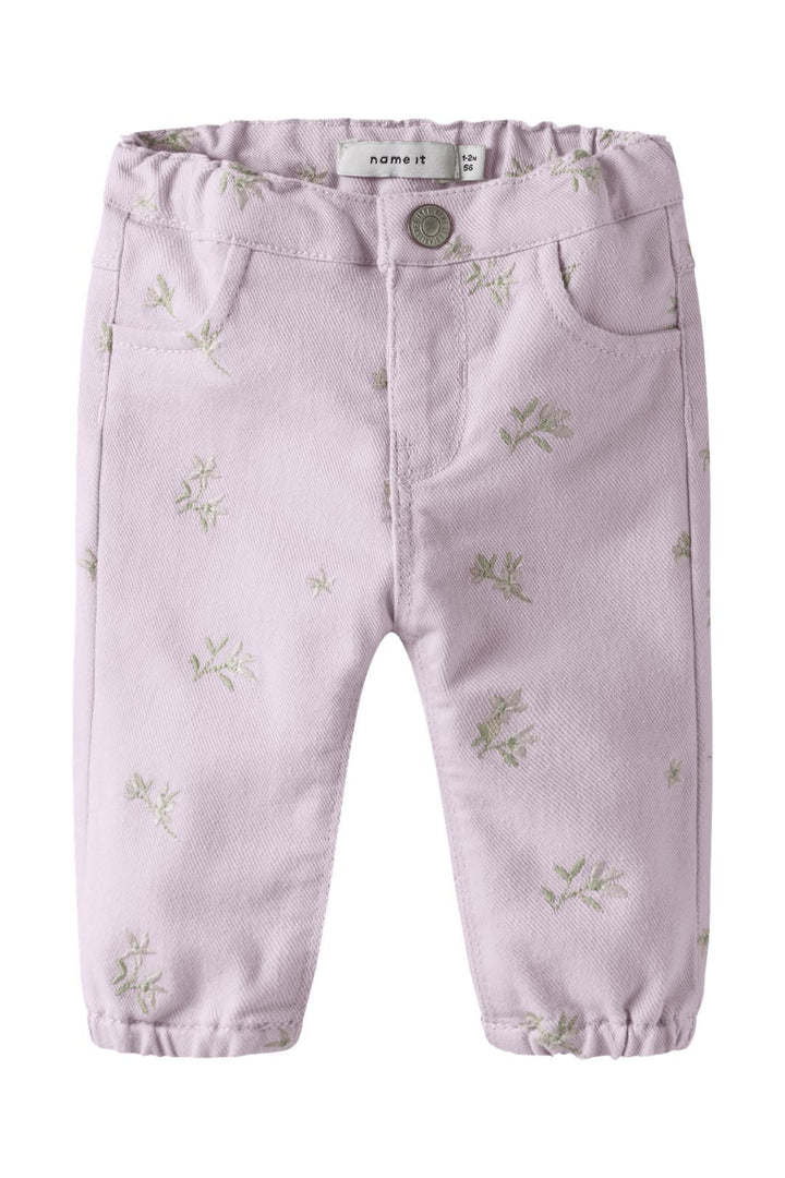 Name It - Nbfrose Loose  Twi Pant 1717-Yf B - 4994916 Dawn Pink Flower Emb