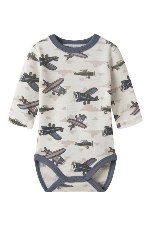 Name It - Nbmwillitus Wool Ls Body - 4951590 Snow White Airplanes