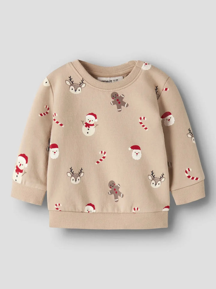 Name It - Nbnruller Ls Sweat - 5070716 Sesame Sweatshirts 