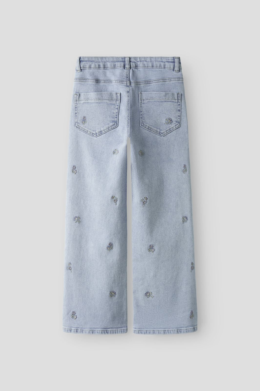 Name It - Nkfrose Wide Emb Jeans 2010-Fr - 4891113 Light Blue Denim Flower Embroidery