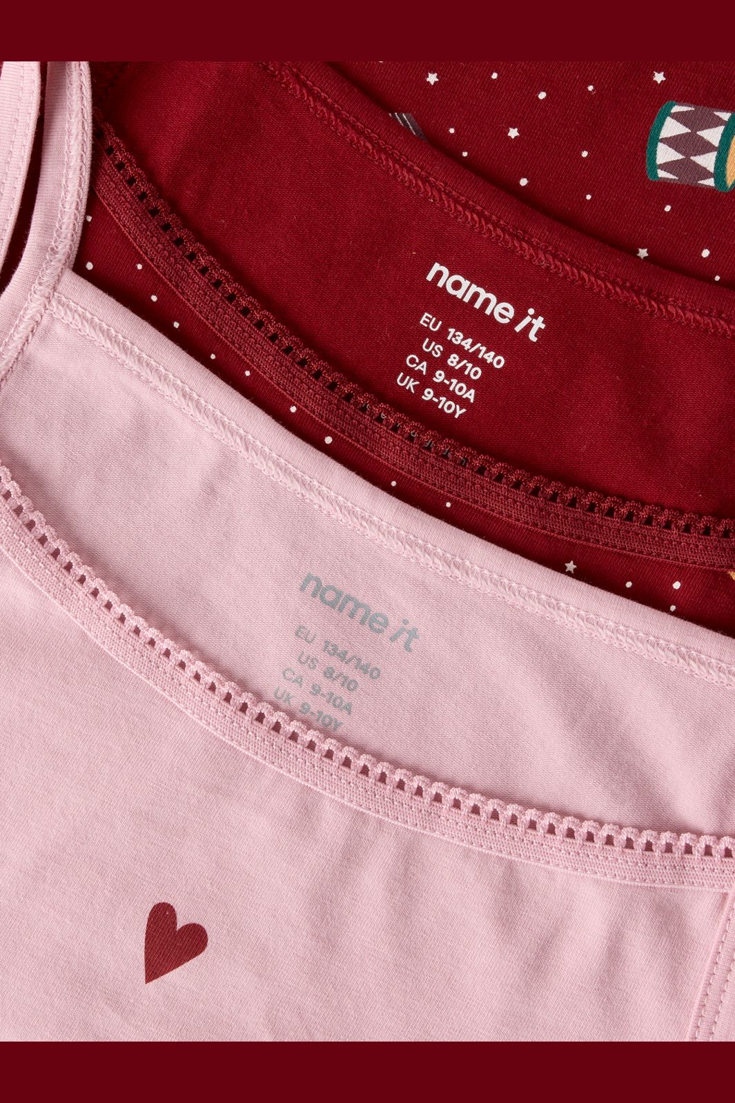 Name It - Nkfvismas Strap Top Giftpack - 5144326 Red Dahlia W/ Pink Nectar