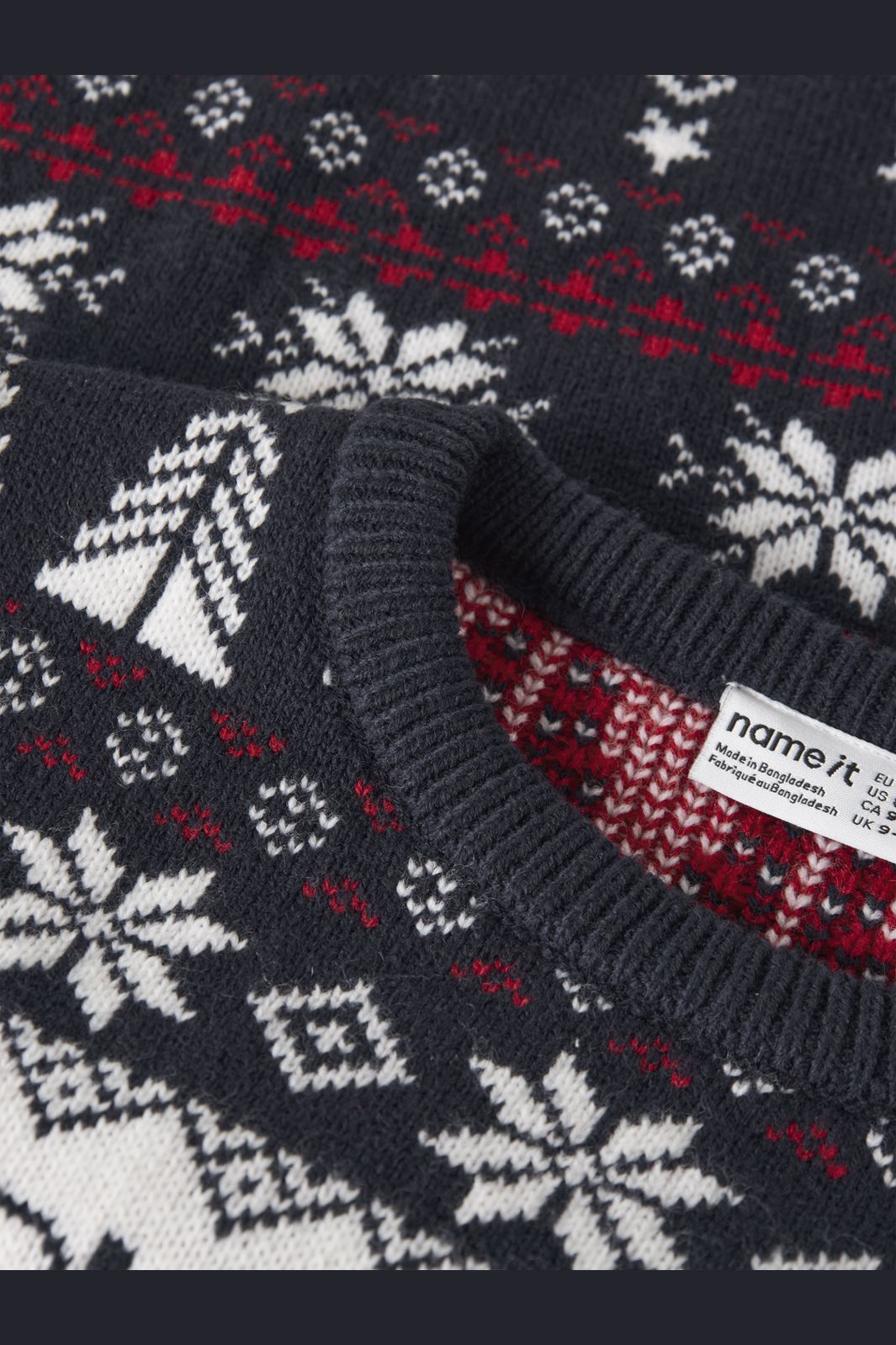 Name It - Nknrismas Ls Knit Cot - 5213753 Navy Blazer