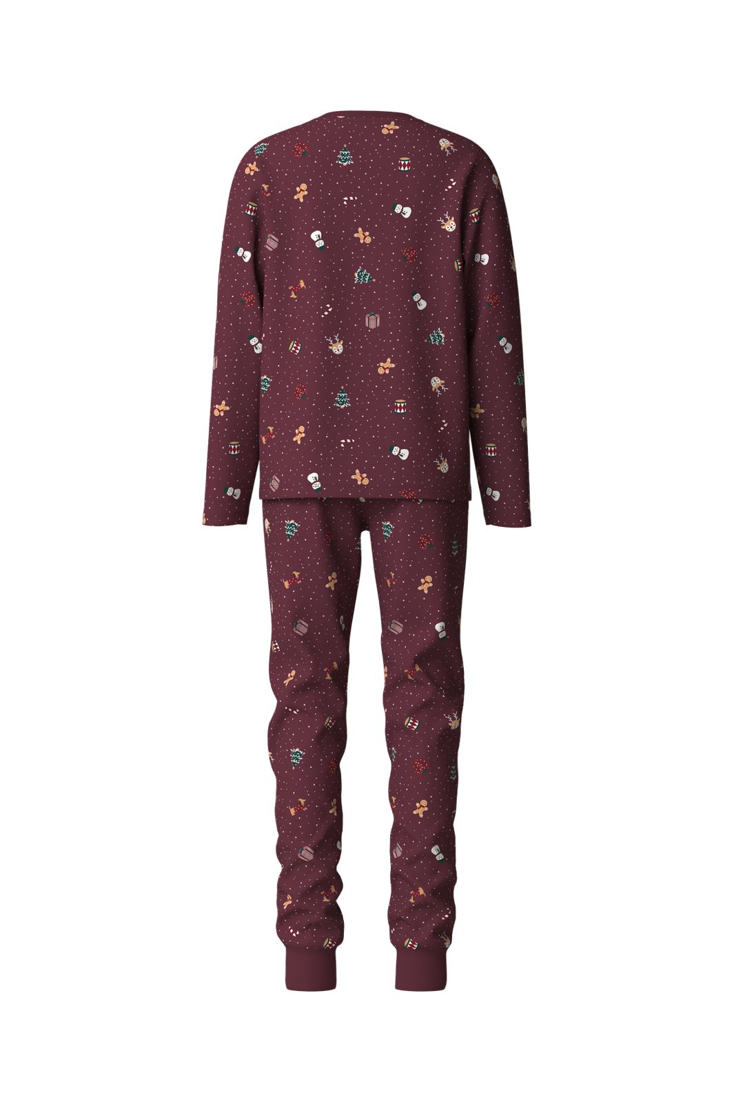 Name It - Nknvismas Ls Nightset - 5124790 Burgundy Christmas