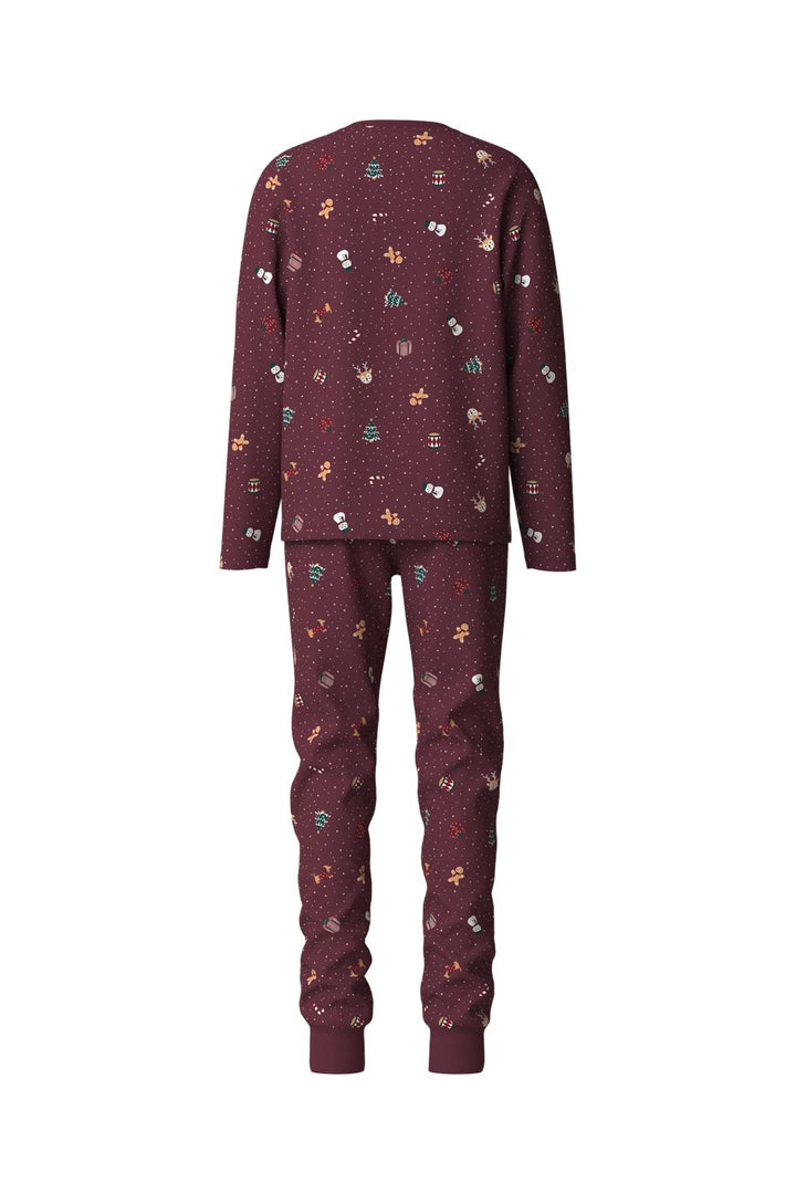 Name It - Nknvismas Ls Nightset - 5124790 Burgundy Christmas