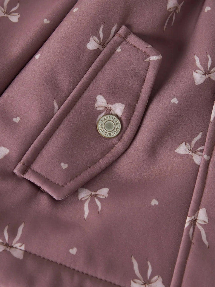 Name It - Nmfalfa08 Softshell Ashape Jacket Fo1 - 5073445 Wistful Mauve Heart Bow Jakker 