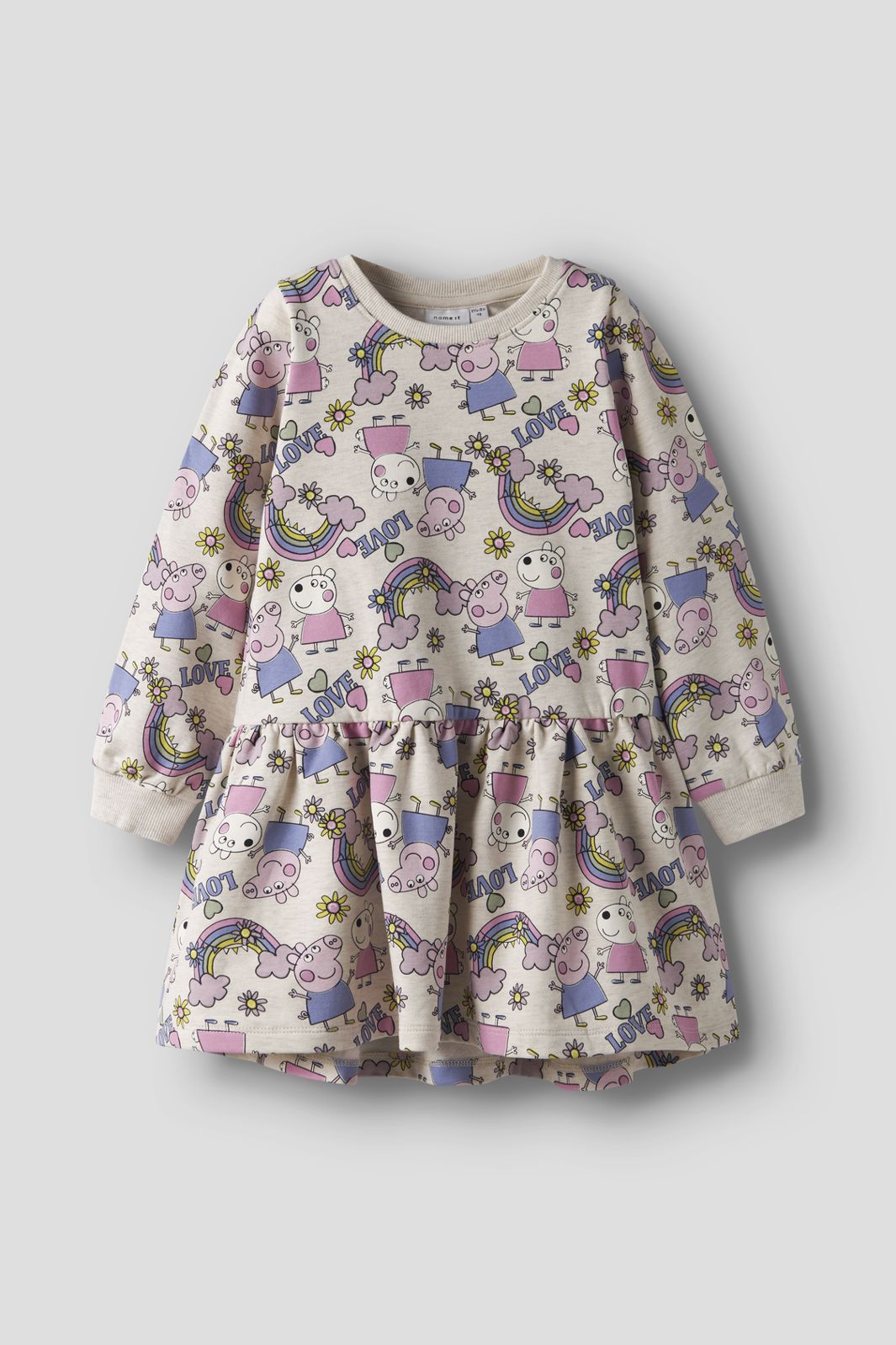 Name It - Nmfdarma Peppa Ls Swe Dress - 4922431 Peyote Melange