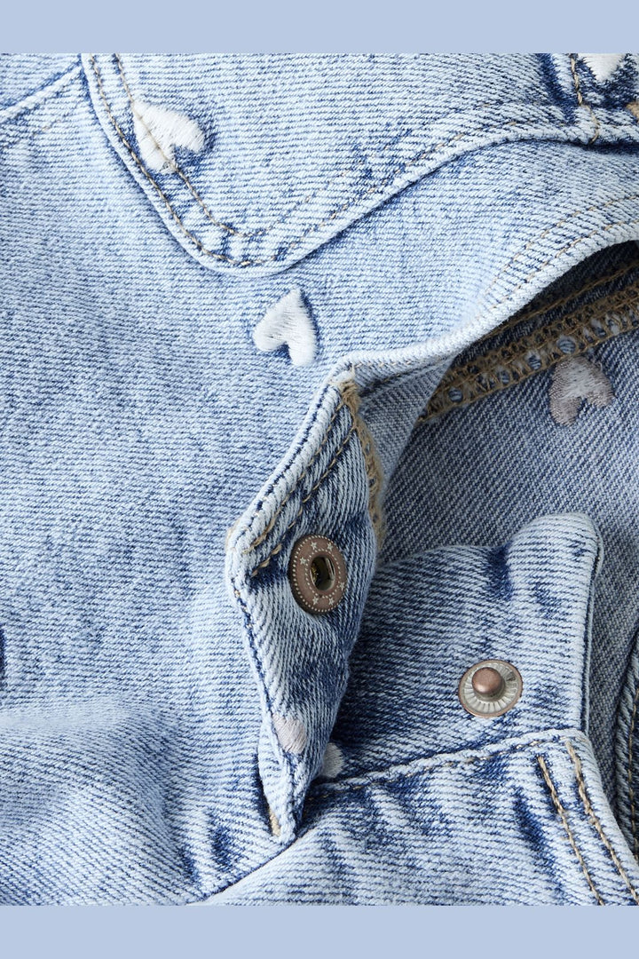 Name It - Nmfelina Emb Spencer 2633-Fr T - 4893774 Light Blue Bleached Denim