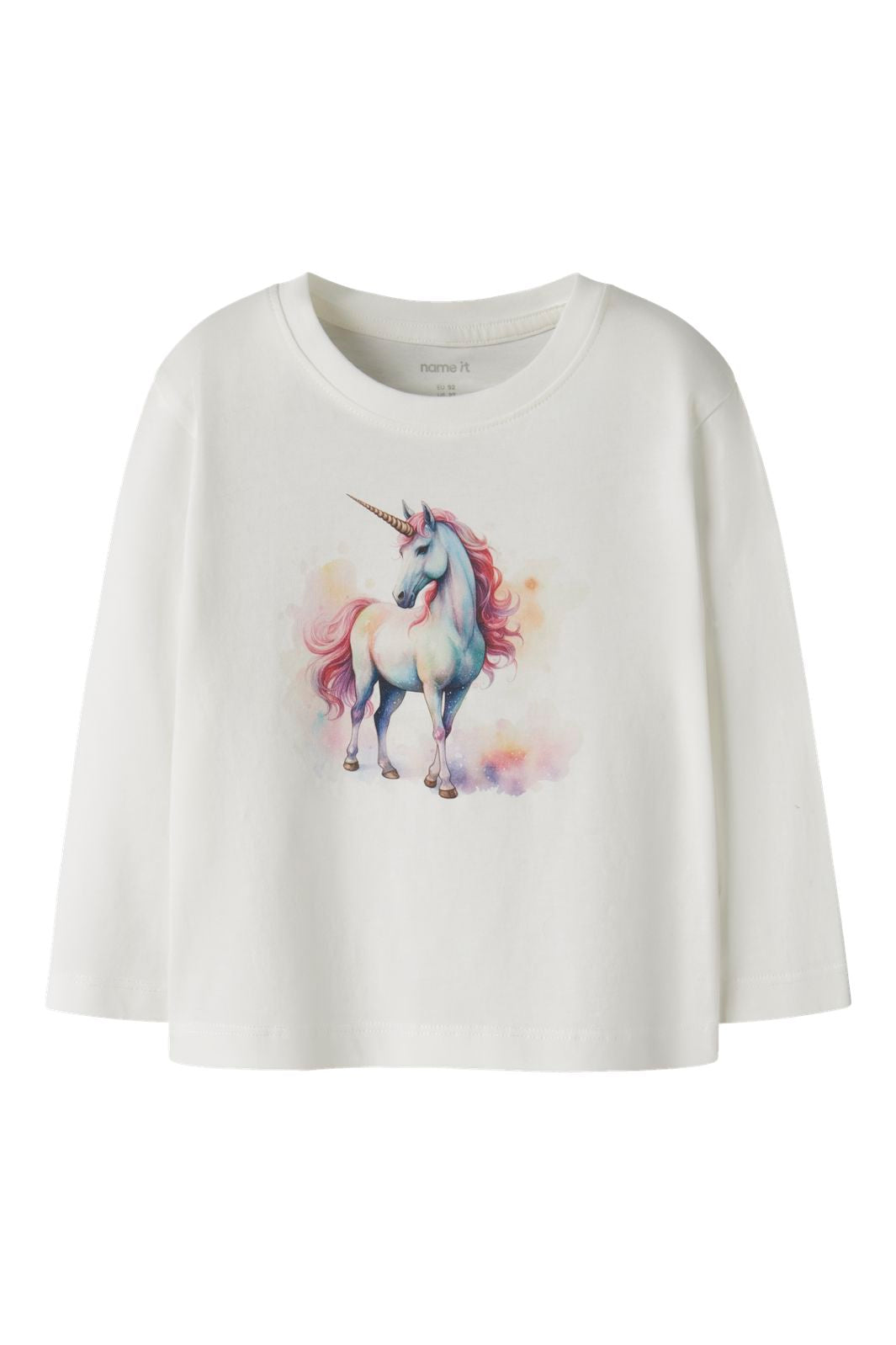 Name It - Nmfvotea Ls Nreg Top - 5003668 Cloud Dancer Pink Unicorn